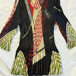 Deadstock Magic Scarf Pleated Top NWT One Size M–2X Retro Y2K Abstract Geo Print